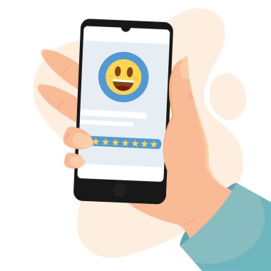 Bir uygulama kavramsal mobil uygulama vektör illüstrasyonunda izole akıllı telefon yayını