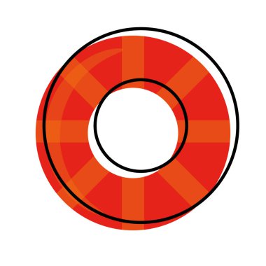 Bir cankurtaran simgesi Vektör illüstrasyonunun izole edilmiş renkli çizimi