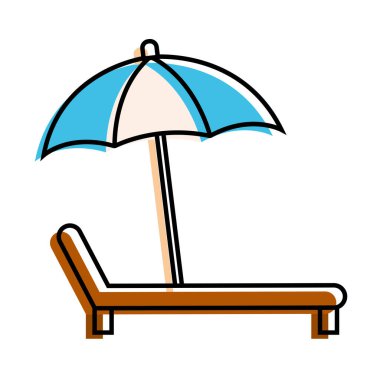 Bir yaz sandalyesi ikonu Vektör illüstrasyonunun izole edilmiş renkli çizimi