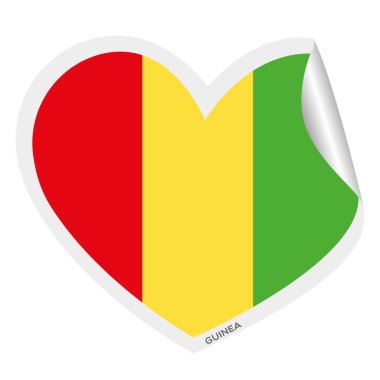 Gine Vektör illüstrasyonunun bayrağıyla izole edilmiş kalp şekli