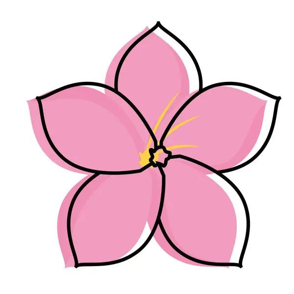Esquisse Isolée Une Icône Fleur Été Colorée Illustration Vectorielle — Image vectorielle