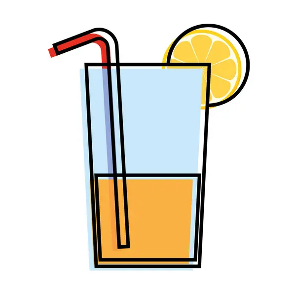 Isolerad Färgad Skiss Tropisk Cocktail Ikon Vektor Illustration — Stock vektor