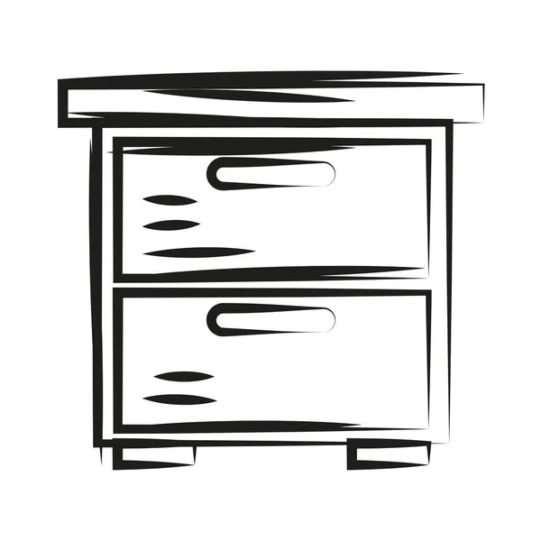 木制桌子的孤立草图矢量图 — 图库矢量图片