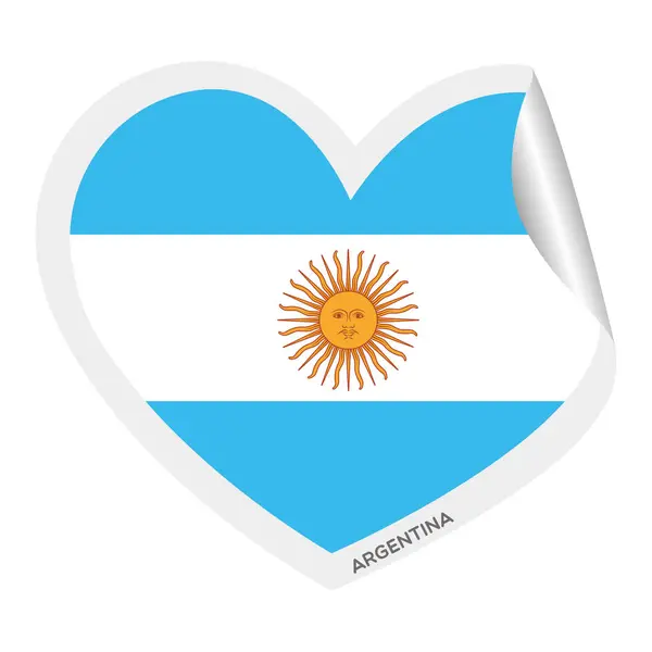 Изолированная Форма Сердца Изображением Вектора Флага Аргентины — стоковый вектор