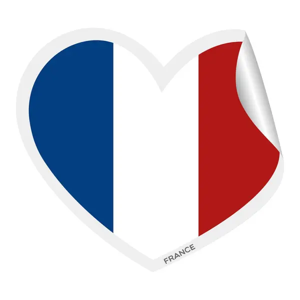 Forma Cuore Isolato Con Bandiera France Illustrazione Vettoriale — Vettoriale Stock
