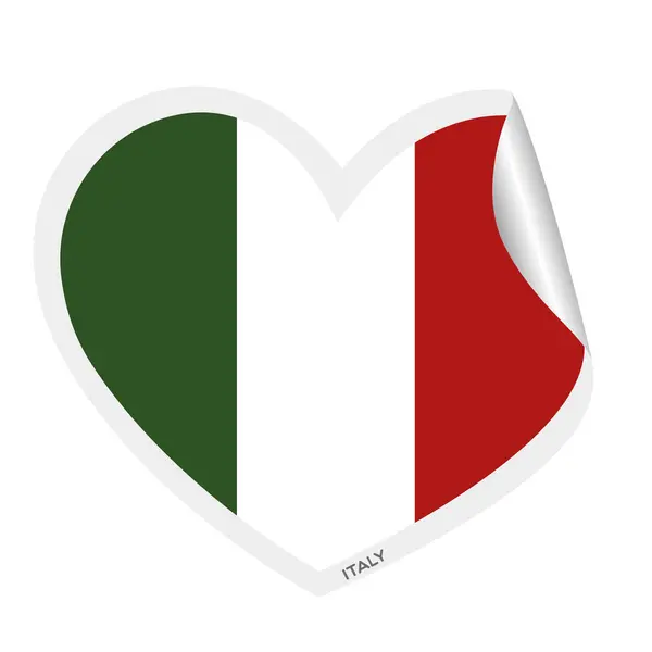 Forma Cuore Isolato Con Bandiera Italia Illustrazione Vettoriale — Vettoriale Stock