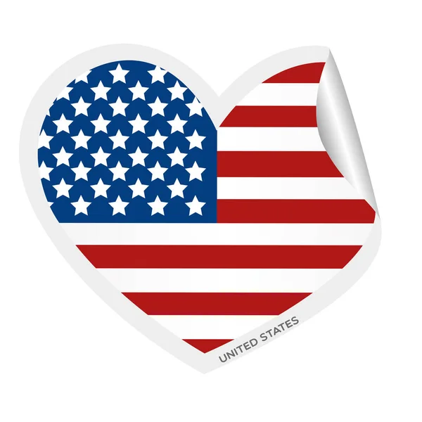Vereinzelte Herzform Mit Der Flagge Der Vereinigten Staaten Vector Illustration — Stockvektor