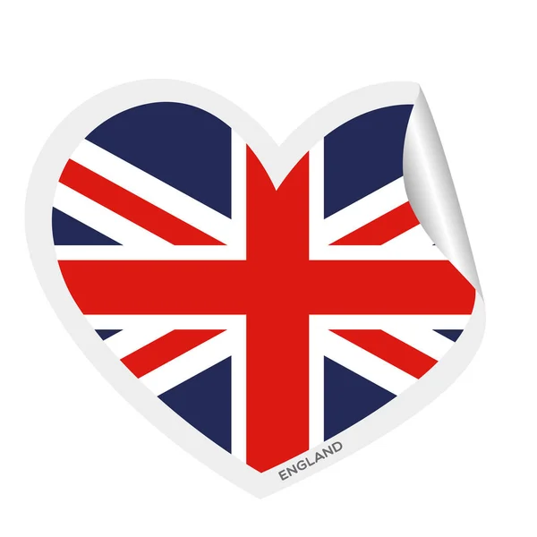 Izolált Szív Alakú Egyesült Királyság Zászlajával Vector Illustration — Stock Vector