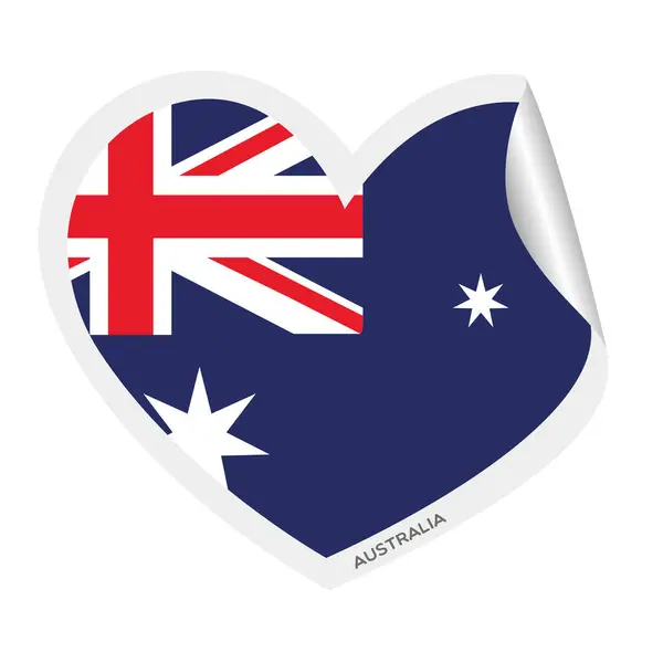 Forma Isolada Coração Com Bandeira Austrália Ilustração Vetorial —  Vetores de Stock