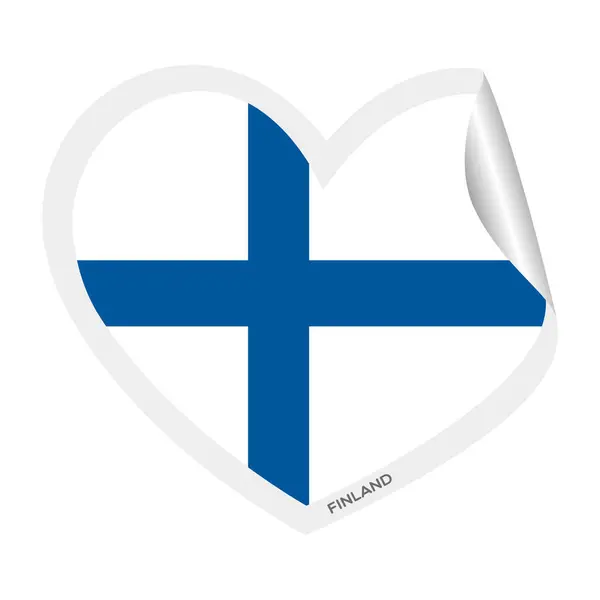 Finlandiya Vektör Illüstrasyonunun Bayrağıyla Izole Edilmiş Kalp Şekli — Stok Vektör