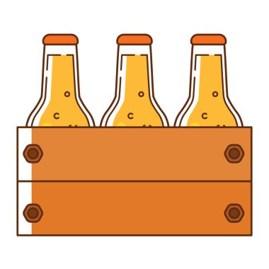 Bira şişeleri ikon Vektör illüstrasyonlu izole kutu