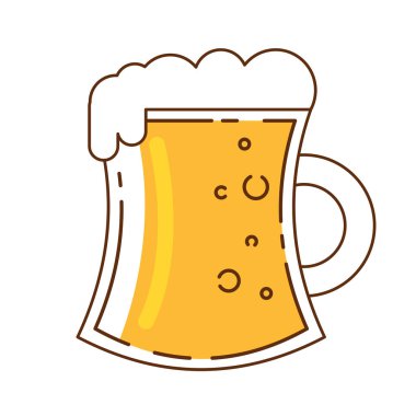 Köpük Vektör illüstrasyonlu izole bira bardağı simgesi