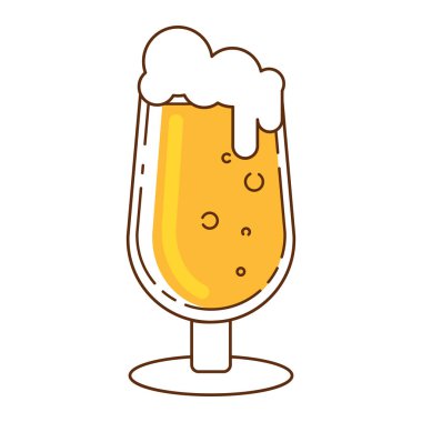 Köpük Vektör illüstrasyonlu izole edilmiş bira bardağı simgesi