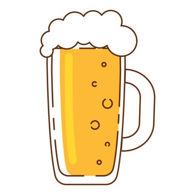 Köpük Vektör illüstrasyonlu izole edilmiş bira bardağı simgesi