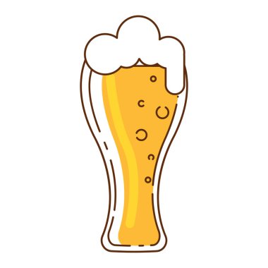 Köpük Vektör illüstrasyonlu izole edilmiş bira bardağı simgesi
