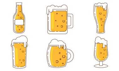 Bira bardakları simgesi çizimi