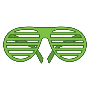 İzole edilmiş renkli gözlük ikonu Vektör illüstrasyonuName