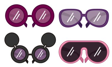 Renkli trend gözlük simgesi çizimi