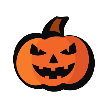 İzole edilmiş renkli Cadılar Bayramı Balkabağı ikonu Vektör illüstrasyonuName