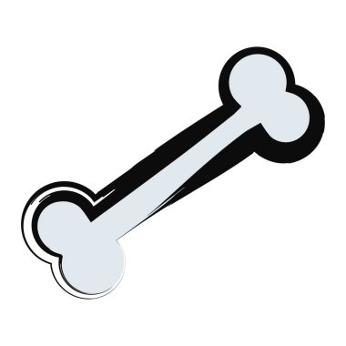 İzole edilmiş çizgi film stili cadılar bayramı kemik ikonu Vektör illüstrasyonu