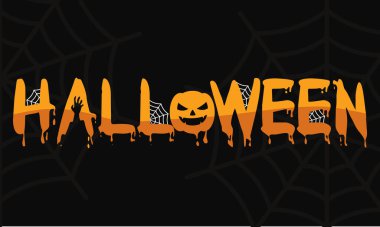 Renkli Cadılar Bayramı harfleri arka plan Vektör illüstrasyonuName