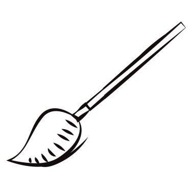 Ayrı cadılar bayramı cadı süpürgesi taslak ikonu Vektör illüstrasyonu