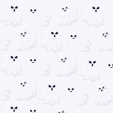 Cadılar Bayramı hayalet karakteri kusursuz arkaplan vektörü illüstrasyonuName