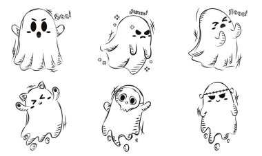 Şirin cadılar bayramı karakterleri Vektör illüstrasyonu