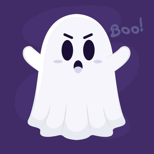Isolated cute halloween ghost character Vector illustration