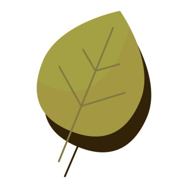 İzole edilmiş sonbahar yaprağı simgesi Düz Stil Vektör illüstrasyonu