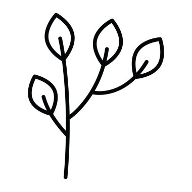 Bir sonbahar yaprağı ikonu Vektör illüstrasyonunun izole edilmiş ana hatları