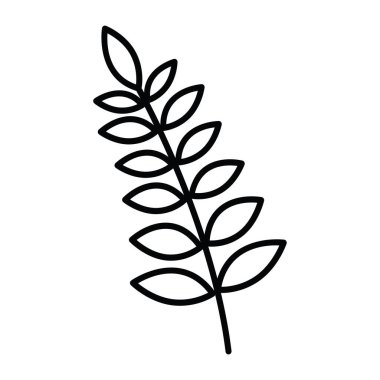 Bir sonbahar yaprağı ikonu Vektör illüstrasyonunun izole edilmiş ana hatları