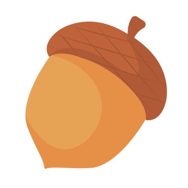 Ayrı renkte sonbahar fındık ikonu Vektör illüstrasyonu