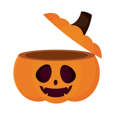 İzole edilmiş Korkunç Cadılar Bayramı Balkabağı Ürkütücü Dekorasyon Vektörü illüstrasyonu