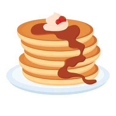 Şerbetli ve meyve vektörü illüstrasyonlu gözleme.