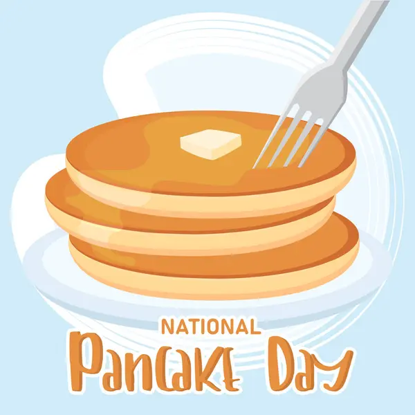 Pancake Day Poster Comida Tradicional Ilustração Vetorial Gráficos Vetores