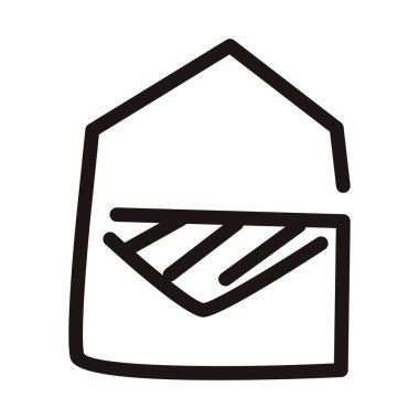 İzole edilmiş ileti harfi taslak ikonu Vektör illüstrasyonu