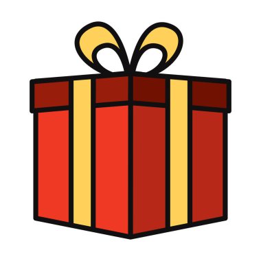 Renkli Noel hediye simgesi Vektör illüstrasyonu
