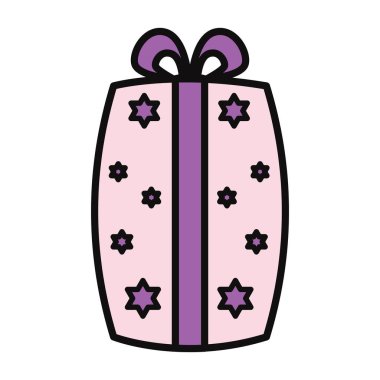 Renkli Noel hediye simgesi Vektör illüstrasyonu