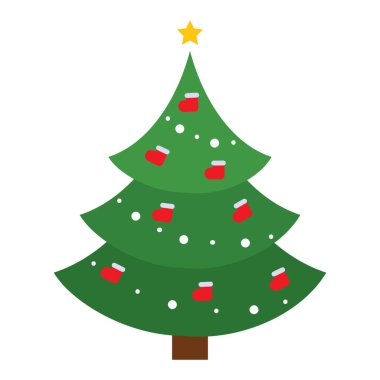 Renkli Noel ağacı simgesi Vektör illüstrasyonu