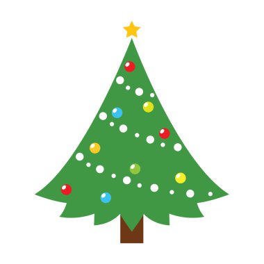 Renkli Noel ağacı simgesi Vektör illüstrasyonu