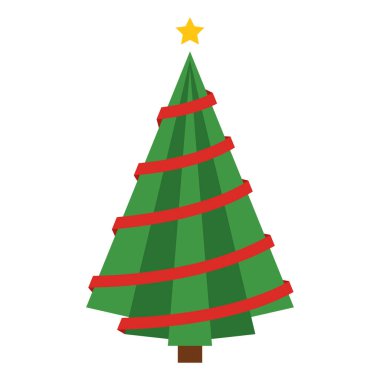 Renkli Noel ağacı simgesi Vektör illüstrasyonu