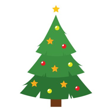 Renkli Noel ağacı simgesi Vektör illüstrasyonu