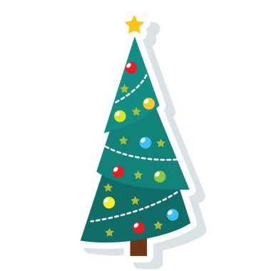 Renkli Noel ağacı simgesi Vektör illüstrasyonu