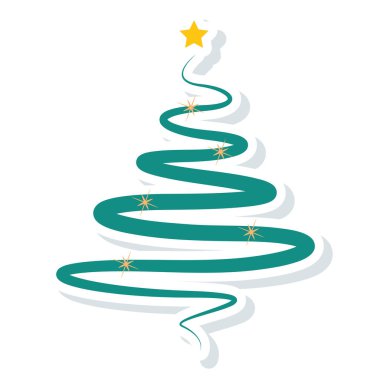 Renkli Noel ağacı simgesi Vektör illüstrasyonu