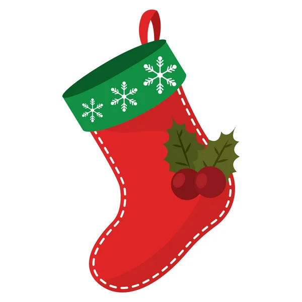 Colored Christmas Socks Icon Vector Illustration — Stock Vector