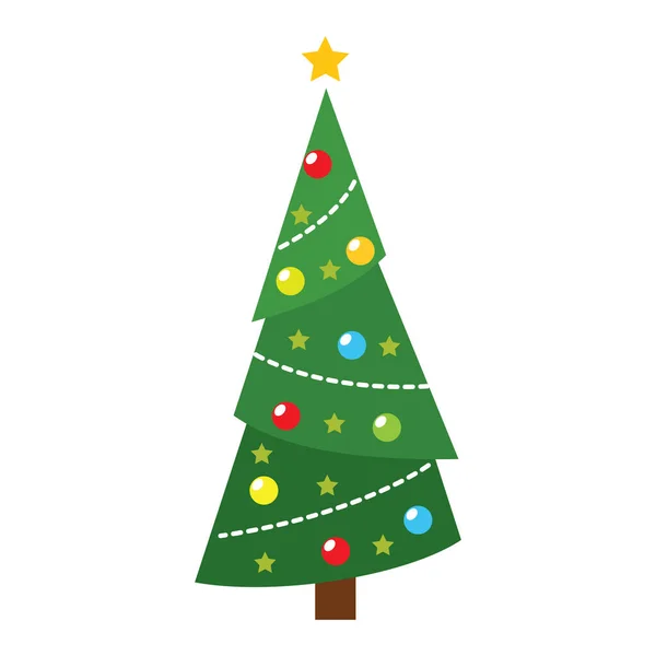 Gekleurde Kerstboom Icoon Vector Illustratie Rechtenvrije Stockvectors