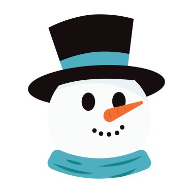 Şirin Kardan Adam Noel Avatar Vektör çizimi