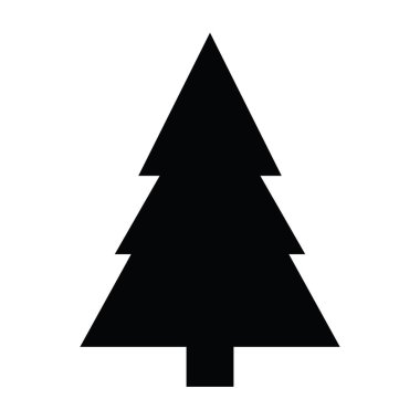 Noel ağacı siluet simgesi Vektör illüstrasyonuName