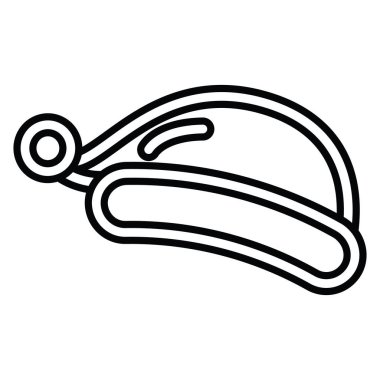 Bir Noel şapkası ikonu Vektör illüstrasyonunun taslağı